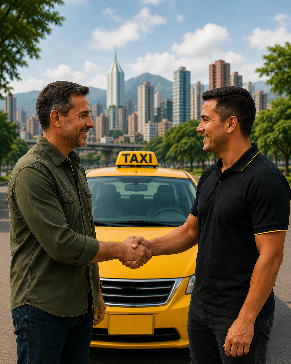 Conductora de taxi profesional en Colombia